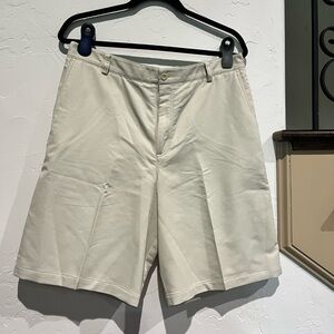 Nike Cream Flat Front Shorts Versatile Style